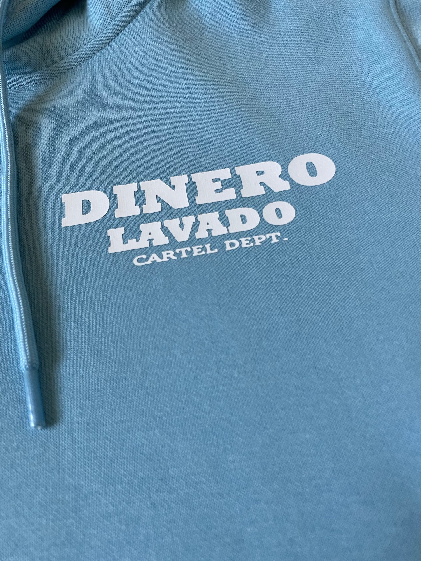 DINERO LAVADO Cartel Dept. Light Blue Hoodie