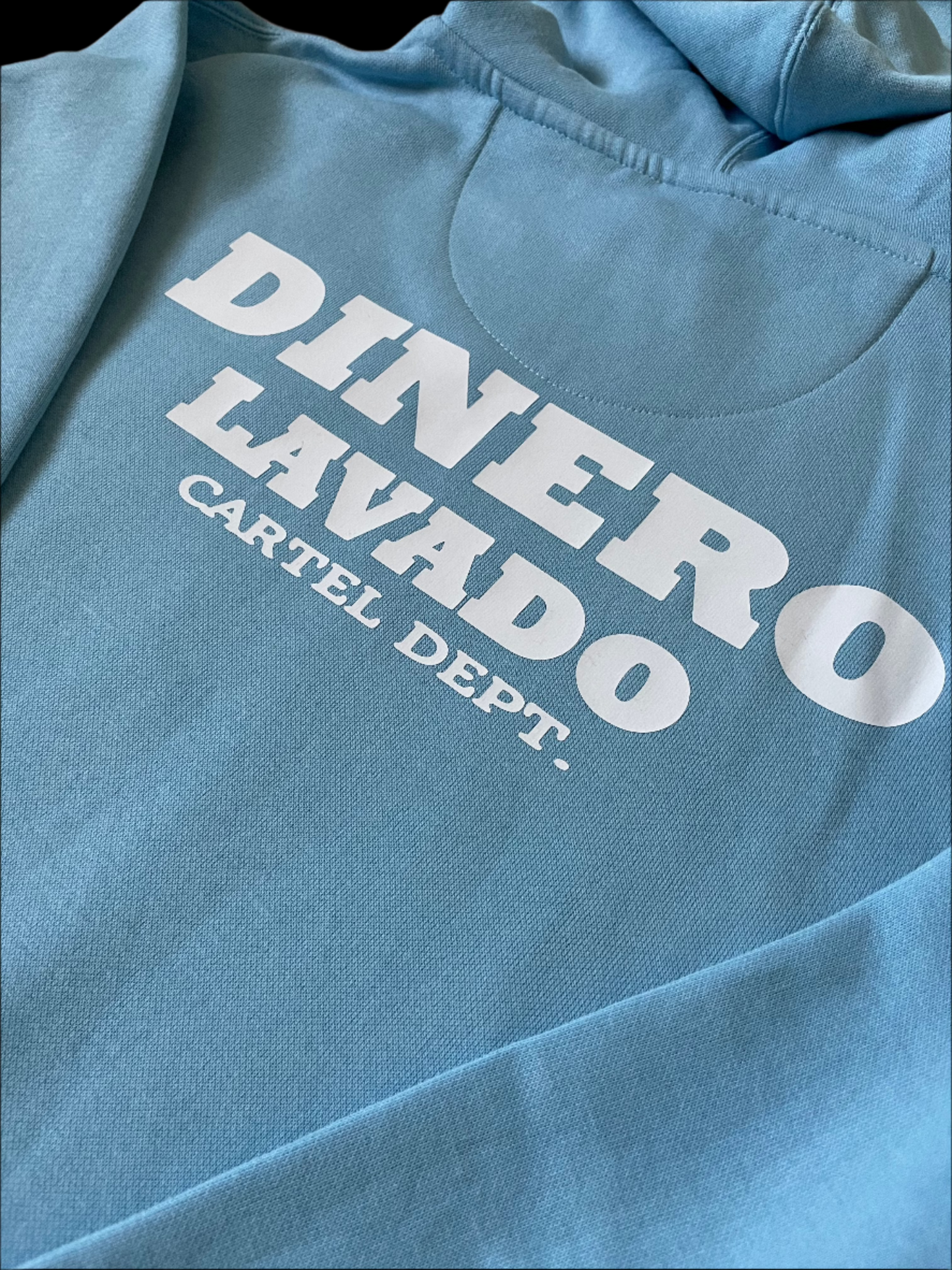 DINERO LAVADO Cartel Dept. Light Blue Hoodie